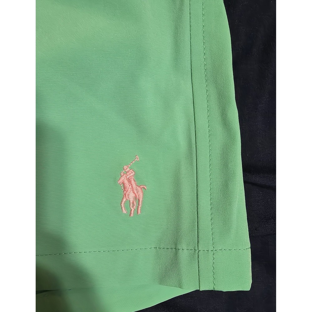 Polo Ralph Lauren Aqua Green Pink Stretch Swim Trunks Board Short Mens Size 3XLT - Picture 5 of 6